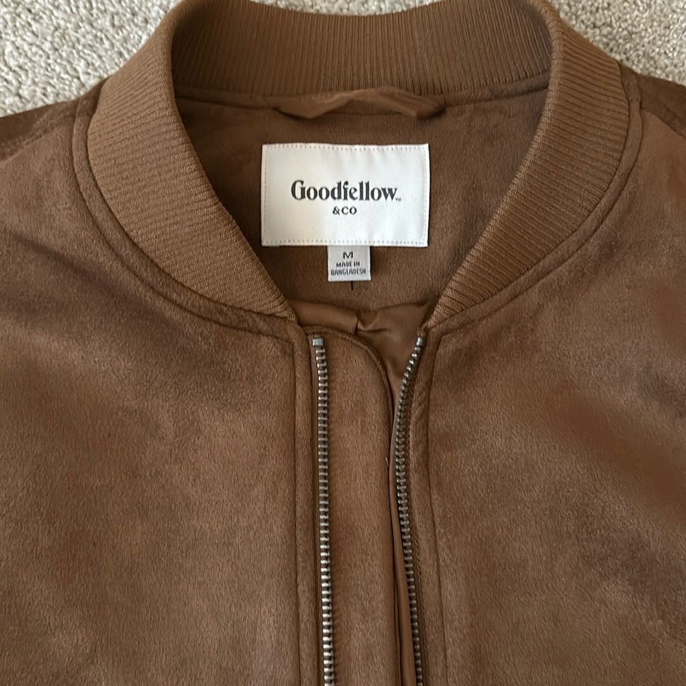 Goodfellow faux suede bomber jacket size M
